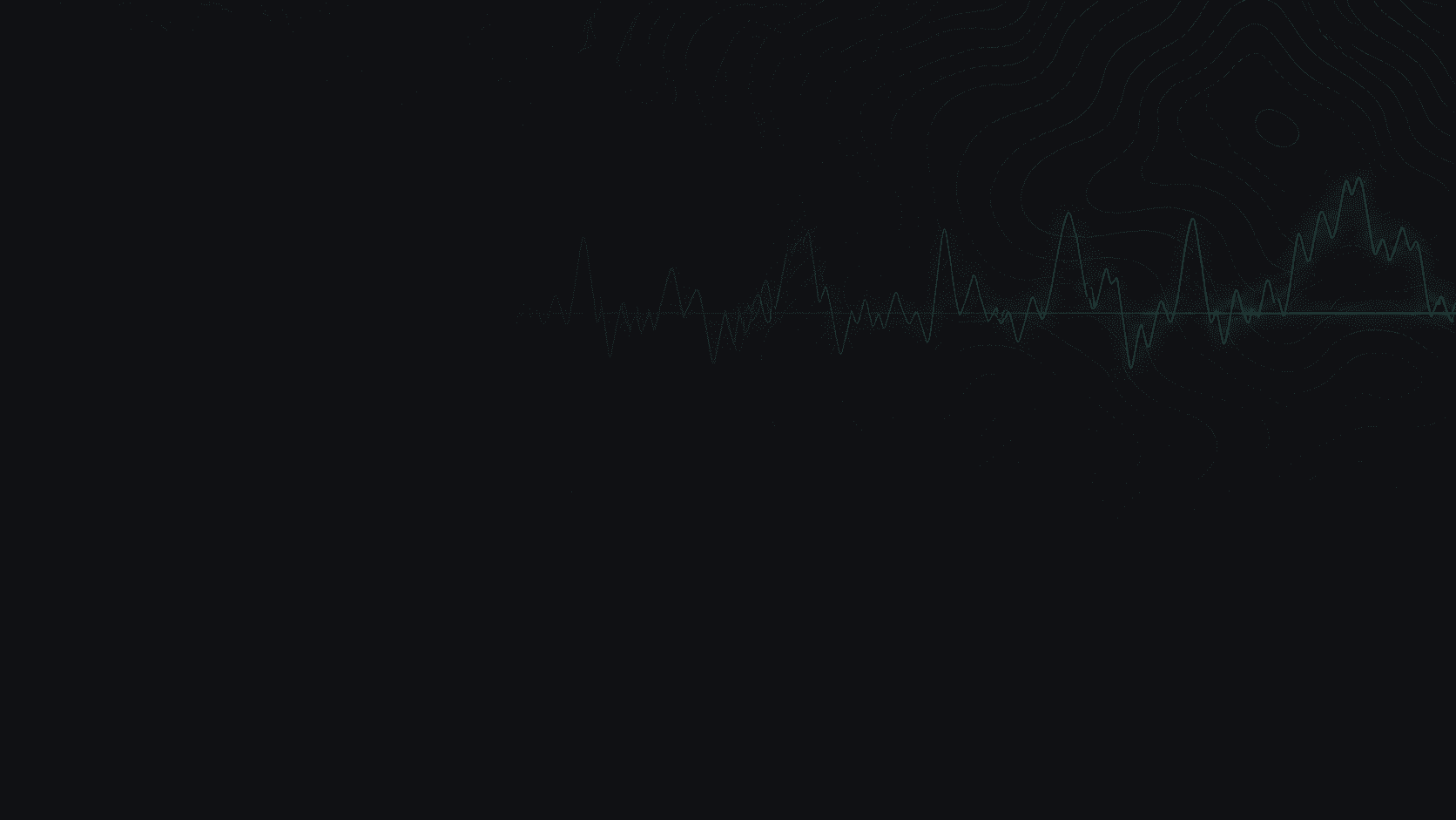 Subtle topographic contours and a market pulse line